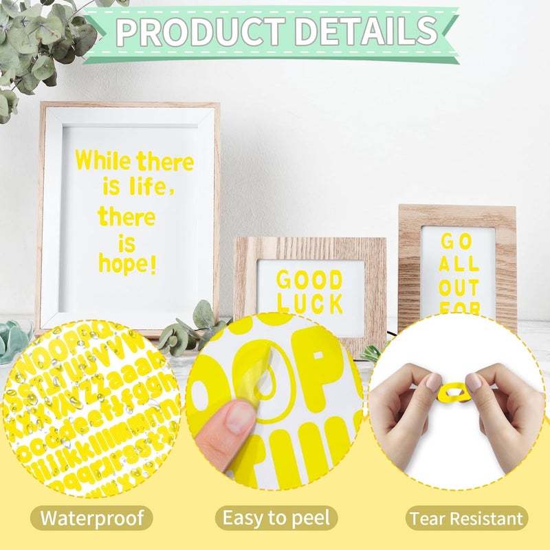starboling Alphabet Stickers, 1'' Yellow Letter Stickers - 12 Sheets, Self-Adhesive Vinyl for Mailbox Numbers, Bulletin Boards, Classroom & Home Decor - Image 3